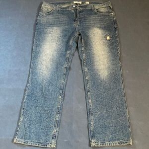 Nice designer blue jeans with a touch of beige added to design. Decibel brand.